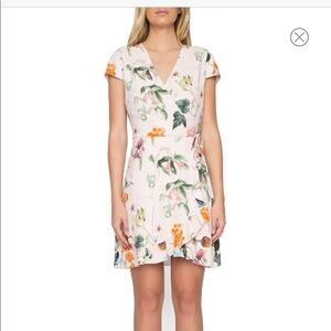 Willow & Clay Floral Mini Dress in Pink and Green